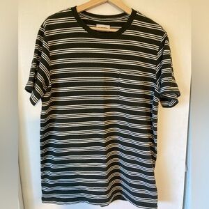 Taylor Stitch green and white striped t shirt size 42